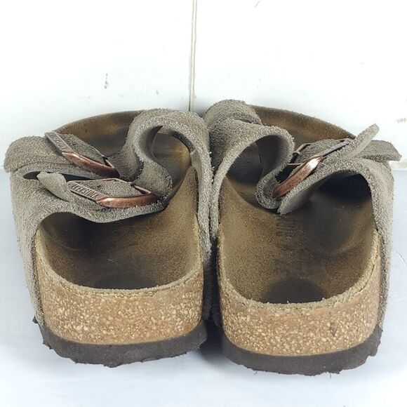 BIRKENSTOCK Women's Arizona US6 EU37 Taupe Suede 2 Straps Slide Sandals Shoes - Picture 11 of 16